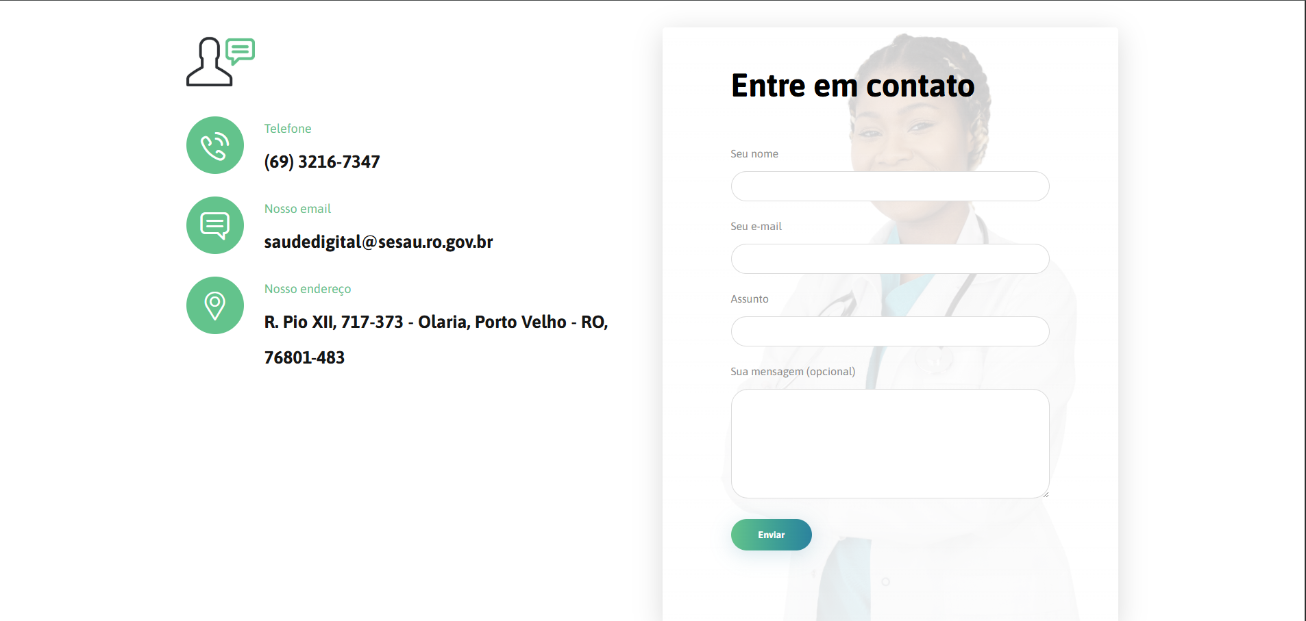 Portal da Telesaúde - Contato